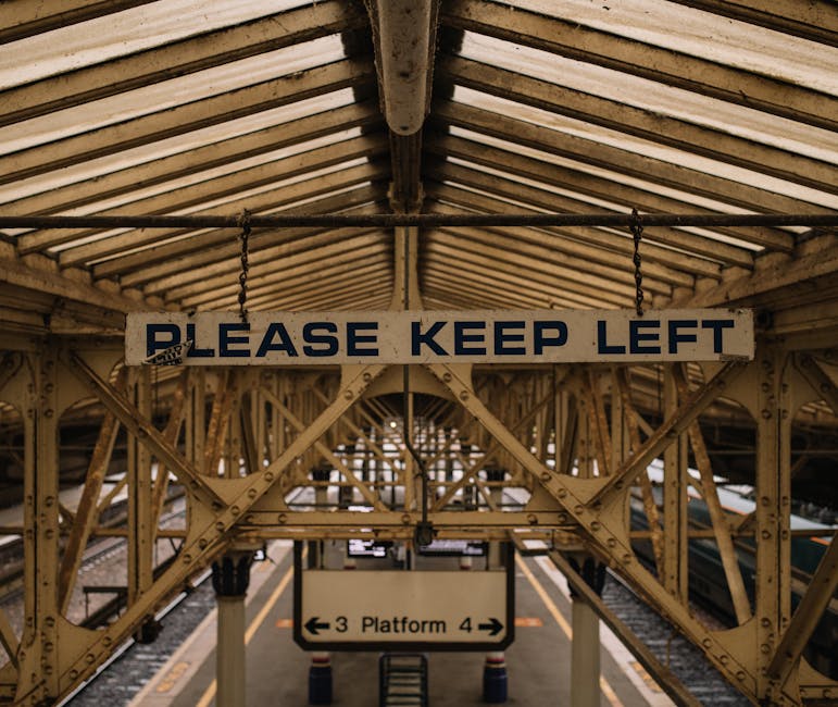 Directional signs at station